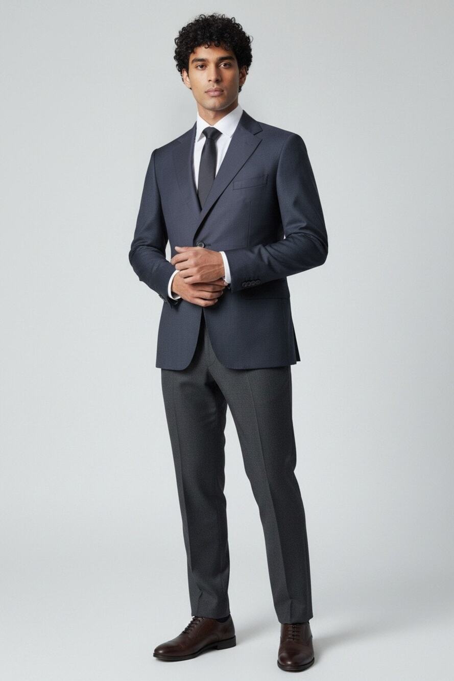 Ermenegildo Zegna Trofeo Suit Blazer Mens 48L Charcoal Grey Wool Notch Lapel